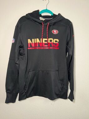 NFL Men’s Black San Francisco 49ers Pullover Hoodie with Red and Gold Accents